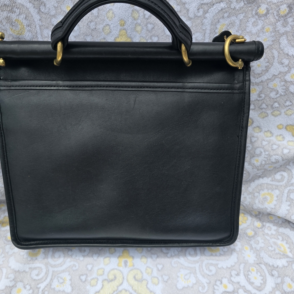 Vintage COACH WILLIS BLACK GLOVETANNED LEATHER HANDBAG #9927 - Picture 7 of 16
